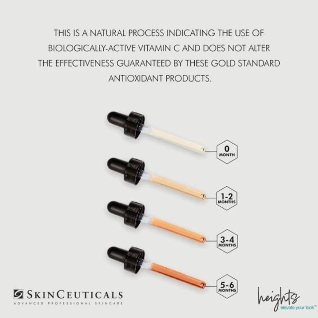 Have you wondered why your Vitamin C changes colour? 

As a form of pure vitamin C, it is normal for C E Ferulic to be a gold or amber colour upon opening and after use. The colour does not change the efficacy of the serum, ensuring effectiveness from the first drop to the last! 

📧 info@heightslaser.com​​​​​​​​
🌎 heightslaser.com​​​​​​​​
📍3992 Hastings St. Burnaby, B.C​​​​​​​​
📞 604-298-4481​​​​​​​​
.​​​​​​​​
.​​​​​​​​
​​​​​​​​
.​​​​​​​​
​​​​​​​​
. 
#Skinceuticals #ceferulic #burnaby